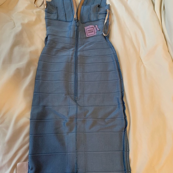 Herve Leger Deep V neck Haze bandage dress - Picture 3 of 8